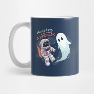 Spooky Encounter: Astronaut vs. Sheet Ghost Halloween in Space Mug